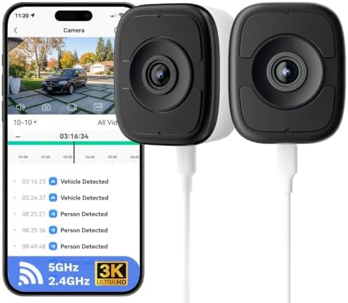 LongPlus 5MP 3K Indoor Window Camera, 2 Pack Safe View Window Camera