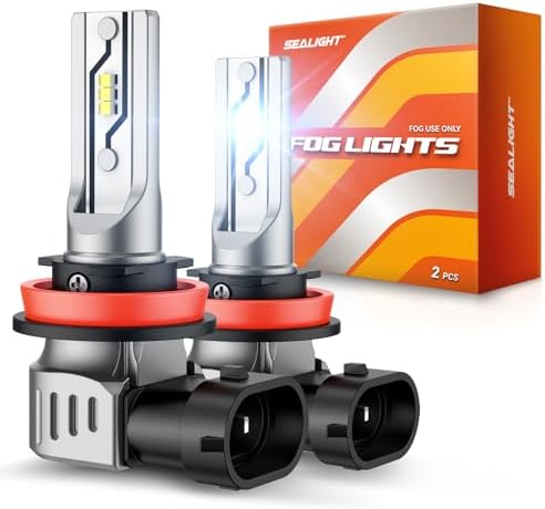SEALIGHT H11/H8/H16 LED Fog Light Bulb, 12000LM 6500K White-2 Pack, for SUV
