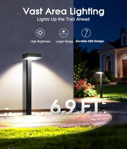 ELECLINK Solar Pathway Lights Outdoor, 8 Pack Garden Lights Solar Powered Path Lights with Focused Beam Lens, 2 Light Modes Waterproof Outdoor Solar Light for Yard Driveway Walkway Landscape