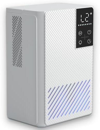 Dehumidifier 58W Compact Quiet Effective Double Cores for Home. 68OZ Water Tank, Sleep Mode, Auto Shut-Off, Delay-Off Timer, Night Light, for Bathroom Bedroom RV Camper Closet or any Small Space