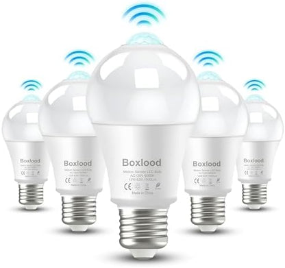 Motion Sensor Light Bulbs, 12W(100W Equivalent) A19 E26 6000K Auto On/Off