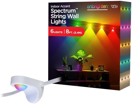 Enbrighten Spectrum Remote Controlled Indoor Accent Wall String Lights