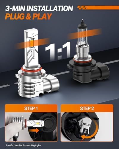 SEALIGHT 9145 H10 LED Fog Light Bulbs 16000LM Brightness, 9140 9145 Fog Lights LED 6000K White Strong Penetration, 2025 Upgrade Liquid-cooled Copper Tubing H10 Fog Lights, Pack of 2