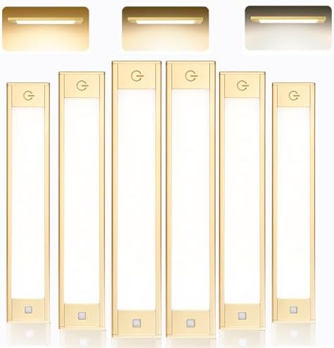 V4light Motion Sensor Cabinet Light, Rechargeable, Dimmable, 6Pcs, 9in