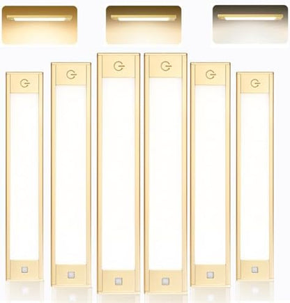 V4light Motion Sensor Cabinet Light, Rechargeable, Dimmable, 6Pcs, 9in