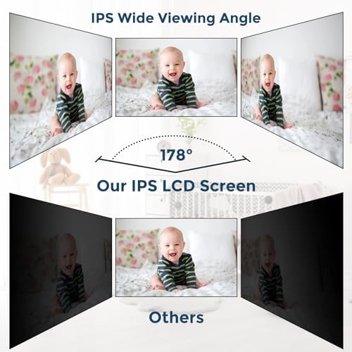 Baby Monitor - 1000ft Long Range Baby Monitor with Camera and Audio No WiFi, Built in 3500mAh Battery,Auto Night Vision, Temperature, 2-Way Talk, 8 Lullabies, 4.3'' Screen