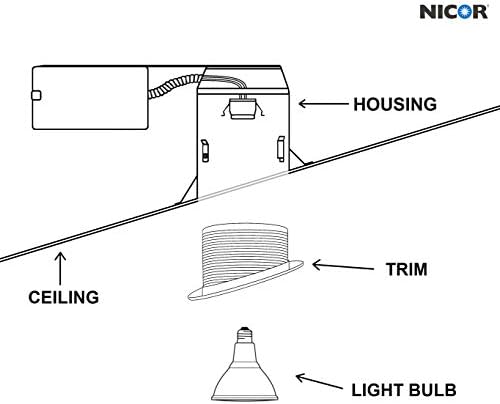 Nicor Lighting 6 in. White Recessed Slope Trim with Baffle (17711) (Pack of 12)