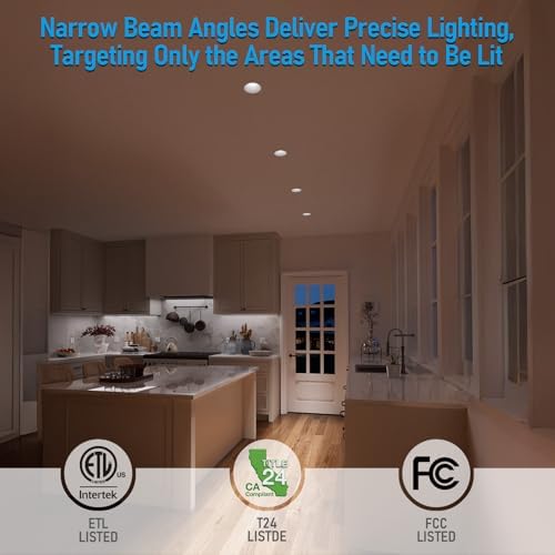 TORCHSTAR 6-Pack 3 Inch 5CCT Zero Glare LED Recessed Lights with J-Box