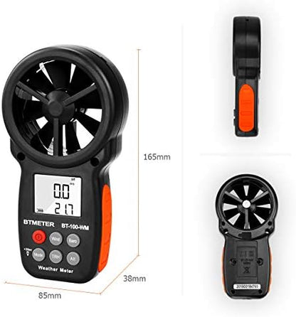 BTMETER BT-100WM Handheld Anemometer, Wind Speed Meter, Digital Barometer