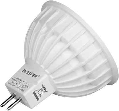 MiBOXER FUT104 4W MR16 RGB+CCT LED Spotlight 2.4G, 2.4G RGB+CCT Bulb, Spotlight, 2.4GHz RF Remote Controllable