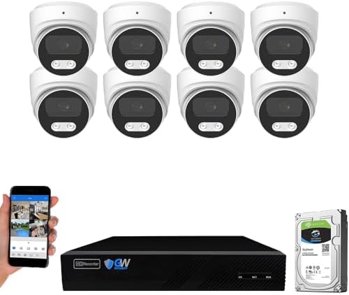 GW Security 8 Channel 12MP NVR 4K Color Night Vision Security Camera System