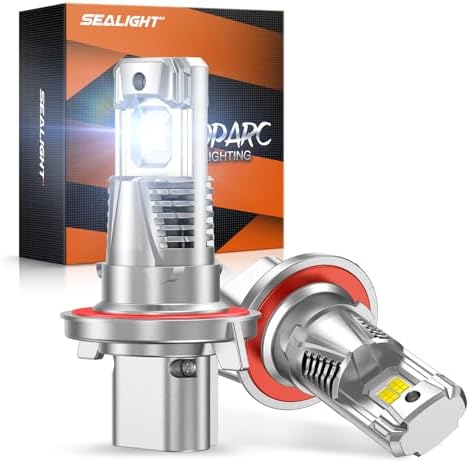 SEALIGHT H13/9008 LED Bulb, 1200% 60000LM Super Brighter than Origin, 6500K White Canbus Ready, IP68 25000RPM Cooling Fan with 80000Hrs Lifespan, 3Mins Fast Installation, 2 Pack