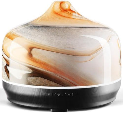 Porseme 500ml Glass Essential Oil Diffuser Aromatherapy Ultrasonic Cool Mist Humidifier 15-21 Running Hours Waterless Auto-Off Air Diffusers for Sleeping Yoga Working Spa(Jupiter)