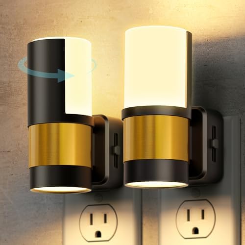 Briignite Night Lights Plug into Wall, 2 Pack Dimmable LED Night Light