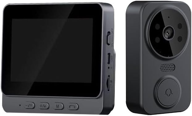 Video Doorbell, Video Intercom System, Smart Video Doorbell, Wireless Video Doorbell with Camera and Monitor with 4.3 Inch 1080P HD Monitor / 170° Viewing Angle/Night Vision/Two Way Voice
