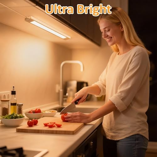 maylit Plug in Under Cabinet LED Light Bar, Ultra-Bright, Wired, 14 Inch