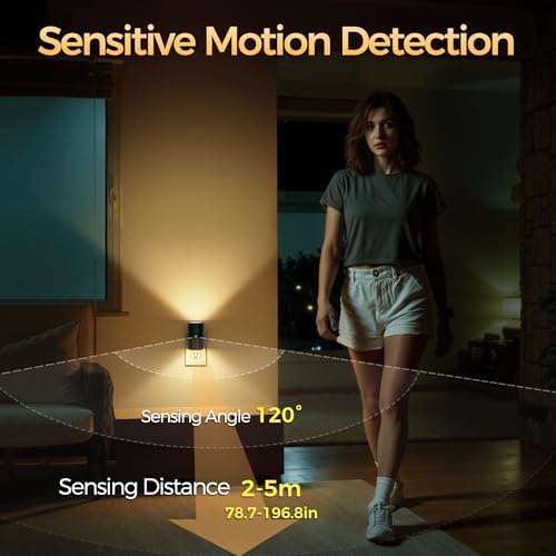 Briignite Motion Sensor Night Light, Motion Activated Plug in Night Lights