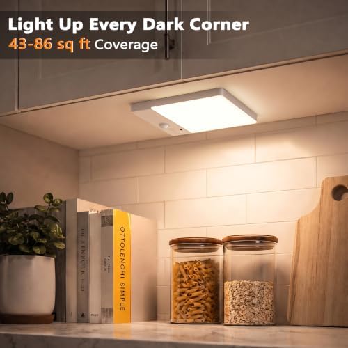 BrizLabs Magnetic LED Ceiling Light 2 Pack, USB-C Rechargeable & Wireless