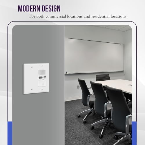 ENERLITES Combination Decorator Rocker/Blank Outlet Wall Plate, Standard Size, 2-Gang 4.50 inch x 4.57 inch Light Switch Cover, Polycarbonate Thermoplastic, UL Listed, 880131-W, White