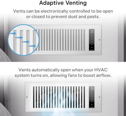 AC Infinity AIRTAP T4, White Register Booster Fan for 4”x12” Openings