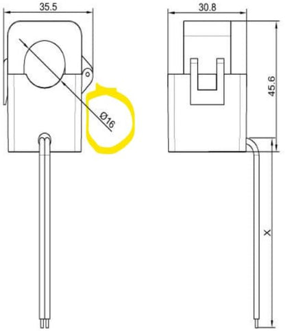 Smart Home Energy Monitor with 2 x 120A CTs, Live Electricity Usage Tracking, Bi-Directional Power Tracking, Supports Single-Phase 3-Wire System, 2.4GHz Wi-Fi (WiFi Version)