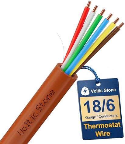 18/6 Thermostat Doorbell HVAC Wire, True Gauge 18 AWG 6 Conductor Solid Copper Control Cable, ETL Listed CL3R/CMR Riser Rated Flame-Retardant, RoHS, for 0-30V Low Voltage Systems - 40FT