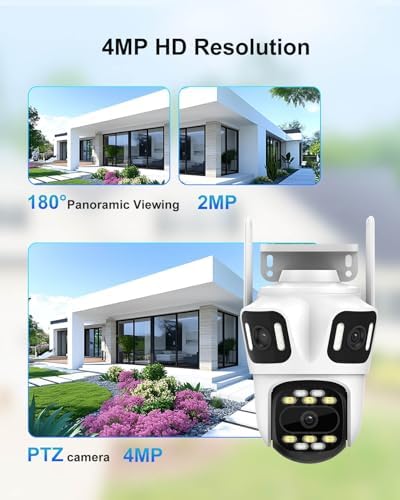 9MP Three Lens Security Camera Wireless Outdoor WiFi PTZ Camera