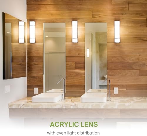 ASD LED 24" Vanity Flush Mount Light Fixture, Linear Bathroom Lighting Bar | 3CCT, Dimmable, ETL Listed | 25W 2600LM 3000-5000K 100-277V | Long Tube Bath Wall Sconce Over Mirror | Nickel