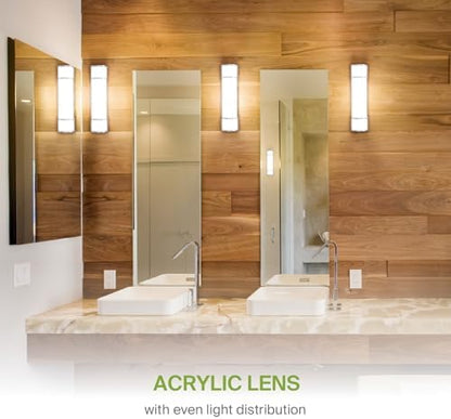 ASD LED 24" Vanity Flush Mount Light Fixture, Linear Bathroom Lighting Bar | 3CCT, Dimmable, ETL Listed | 25W 2600LM 3000-5000K 100-277V | Long Tube Bath Wall Sconce Over Mirror | Nickel