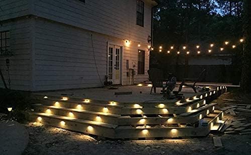 Sumaote Outdoor Deck Steps Lights, 20 Pack Half Moon Low Voltage LED Deck Post Lights 3000K Warm White Landscape Lighting for Garden Railing Stair Post Fence Decor