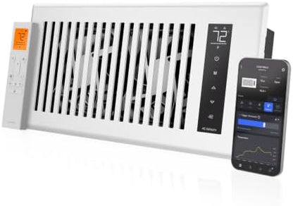 AC Infinity AIRTAP T4, White Register Booster Fan for 4”x10” Openings