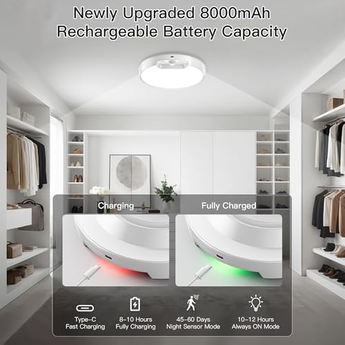 Homelist 3 Color Temperature Rechargeable Motion Sensor Ceiling Light