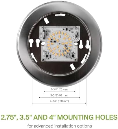 ASD 12 Pack Nickel LED Disk Lights 6 Inch, 5CCT Flush Mount Ceiling Light