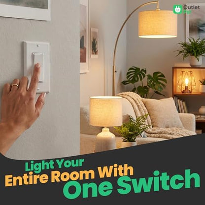 Change Which Outlet Your Wall Switch Controls | No App, No WiFi Required | Synchronized Outlet Plugs | Wirelessly Paired Smart Plugs
