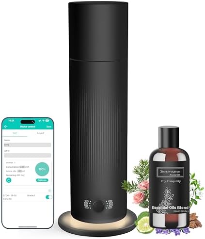 Waterless Essential Oil Diffuser, Scent Air Machine for Home with Hotel Scent Oil, Covers Up to 1000 Sq.Ft, Adjustable Mist & Timer, Hotel and Commercial Use