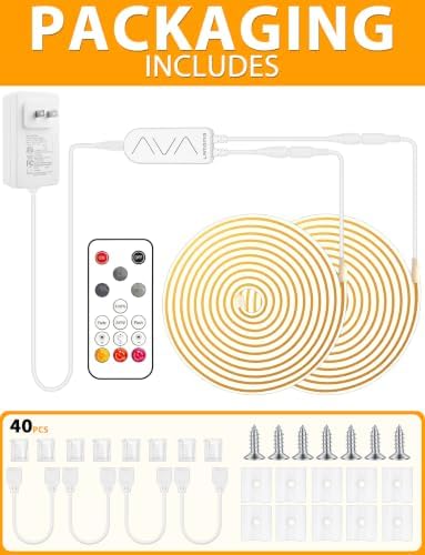 COB LED Strip Lights 65.6ft, 2Roll Warm White Dimmable with Remote