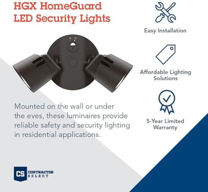 Lithonia Lighting HomeGuard 2-Light LED Outdoor Flood Lights, Dusk to Dawn