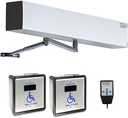 Olideauto Contactless Door Opener,Handicap Door Opener Contactless Sensor Open with 2PCS Wired Square 4.5'' Handicap Sensor Switches Olide-513N