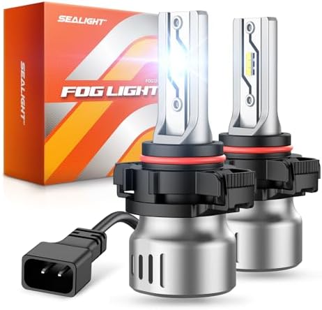 SEALIGHT 5202LED Fog Light Bulbs, 12000LM 6500K White-2 Pack, for Chevy