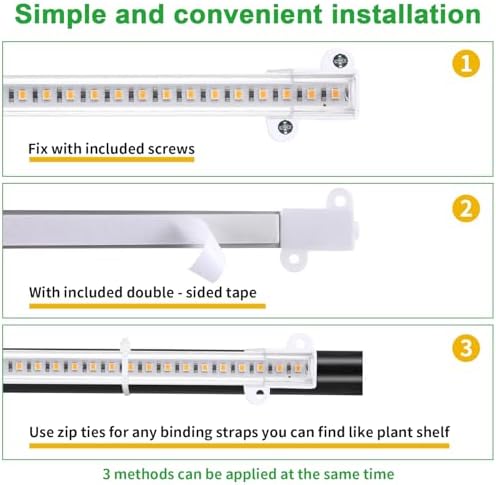 10.2'' 3 Head Grow Light Strips, LED Grow Lamps for Indoor Plants, Full Spectrum 3000K, Plant Light with 3/9/12H Timer, 10 Dimmable Levels for Seedling Succulent, Match for Plant Shelf