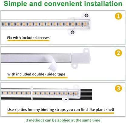 10.2'' 3 Head Grow Light Strips, LED Grow Lamps for Indoor Plants, Full Spectrum 3000K, Plant Light with 3/9/12H Timer, 10 Dimmable Levels for Seedling Succulent, Match for Plant Shelf