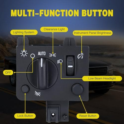 Nilight Headlight Dimmer Switch Compatible with 2004-2012 Chevy Colorado
