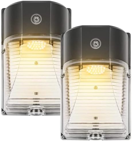 CINOTON 26W LED Wall Pack Light with Dusk to Dawn Sensor 3000k Bronze 2Pack