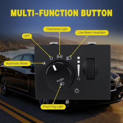 Nilight Headlight Dimmer Switch for 2005-2011 Chrysler 300 Dodge Challenger
