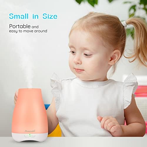 Homeweeks Diffusers, 100ml Colorful Essential Oil Diffuser with Adjustable Mist Mode, Auto Off Aroma for Bedroom/Office/Trip (100 ML 3 Pack)