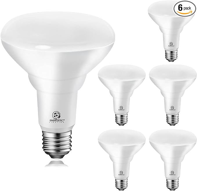 Energetic BR30 LED Recessed Light Bulb, 11W=75W, 6000K Cool Daylight, 900LM, Dimmable Ceiling Flood Light Bulb for Cans, CRI80+, 6-Pack