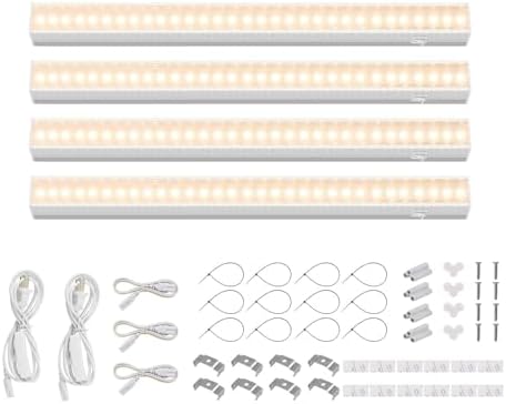 Barrina Grow Lights for Indoor Plant, Full Spectrum, T5 1FT Yellow, 4 Packs