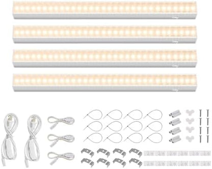 Barrina Grow Lights for Indoor Plant, Full Spectrum, T5 1FT Yellow, 4 Packs