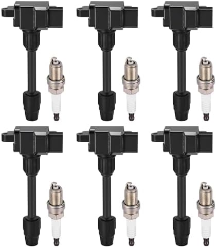 BDFHYK 6 Ignition Coil Pack UF232 and 6 Iridium Spark Plug 5464 Compatible with INFINITI 1996-1999 I30, Compatible with Nissan 1995-1999 Maxima 3.0L V6 Coil for 2244831U00 UF-232