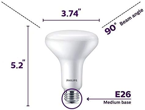 PHILIPS LED 65W BR30 6-Pack Ultra Definition Daylight (5000K) 650 Lumen (7.5W = 65W) Dimmable Frosted Flicker-Free Light Bulbs